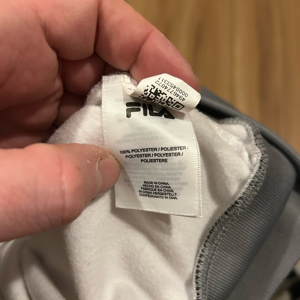 Fila White and Gray Track Bomber Jacket Size Medium - Picture 4 of 4